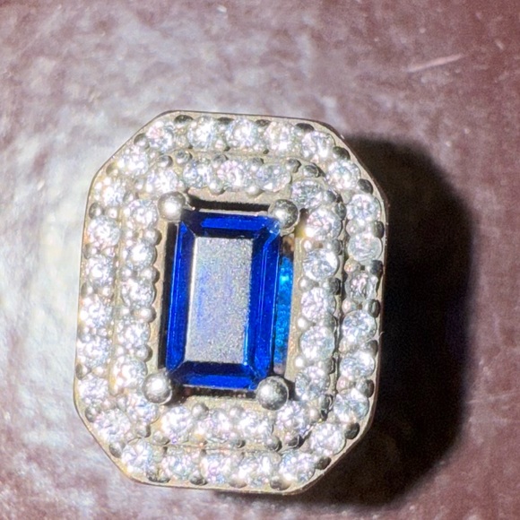 Pandora sparkling blue levelled rectangular charm - Picture 8 of 8